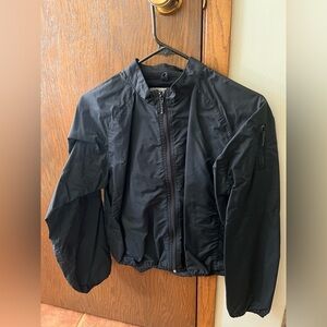 Ladies Foot Locker Sport Black Windbreaker Jacket - Size Medium